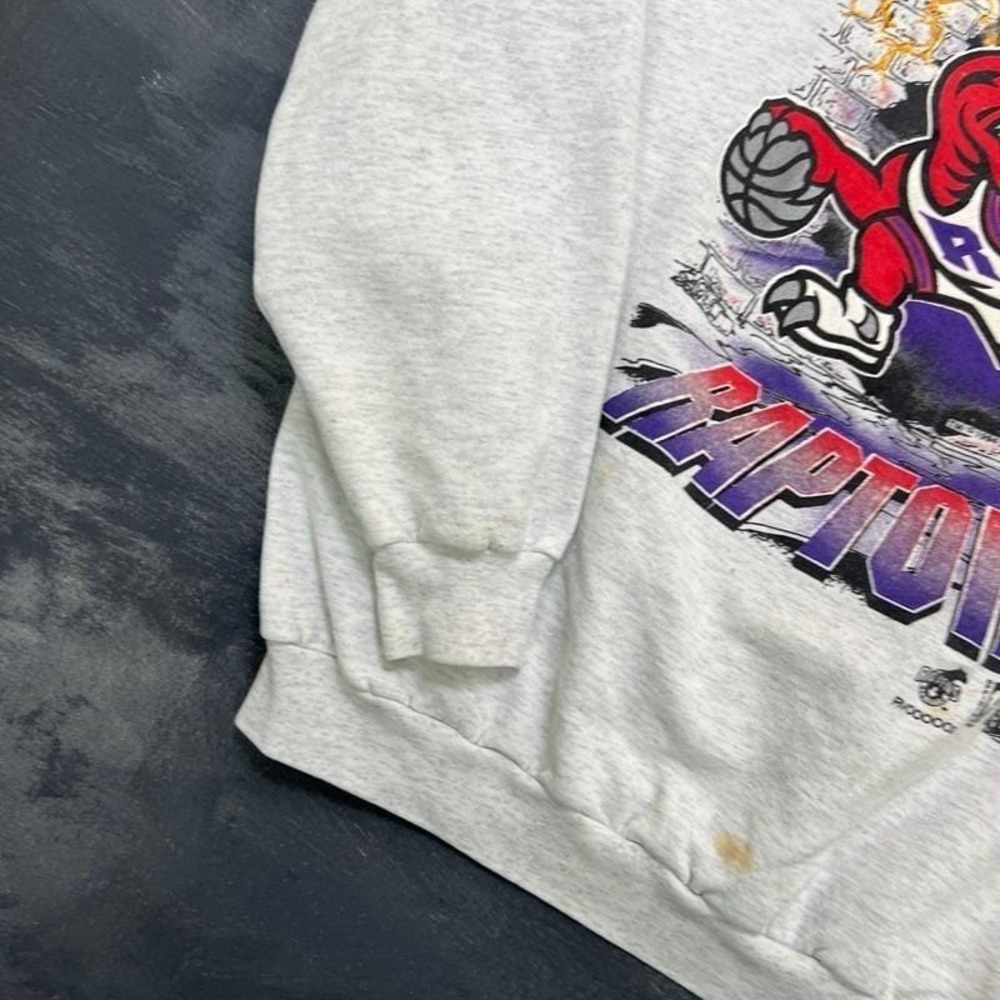 Vintage Toronto Raptors Sweatshirt Mens XL Gray 1990s NBA - Picture 6 of 10